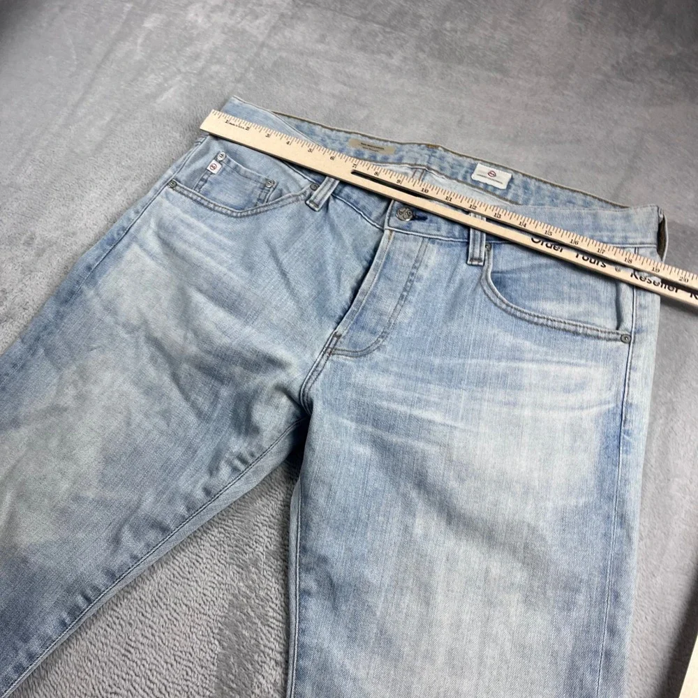 AG Adriano Goldschmied The Matchbox Slim Straight Light Wash Jeans Mens 36